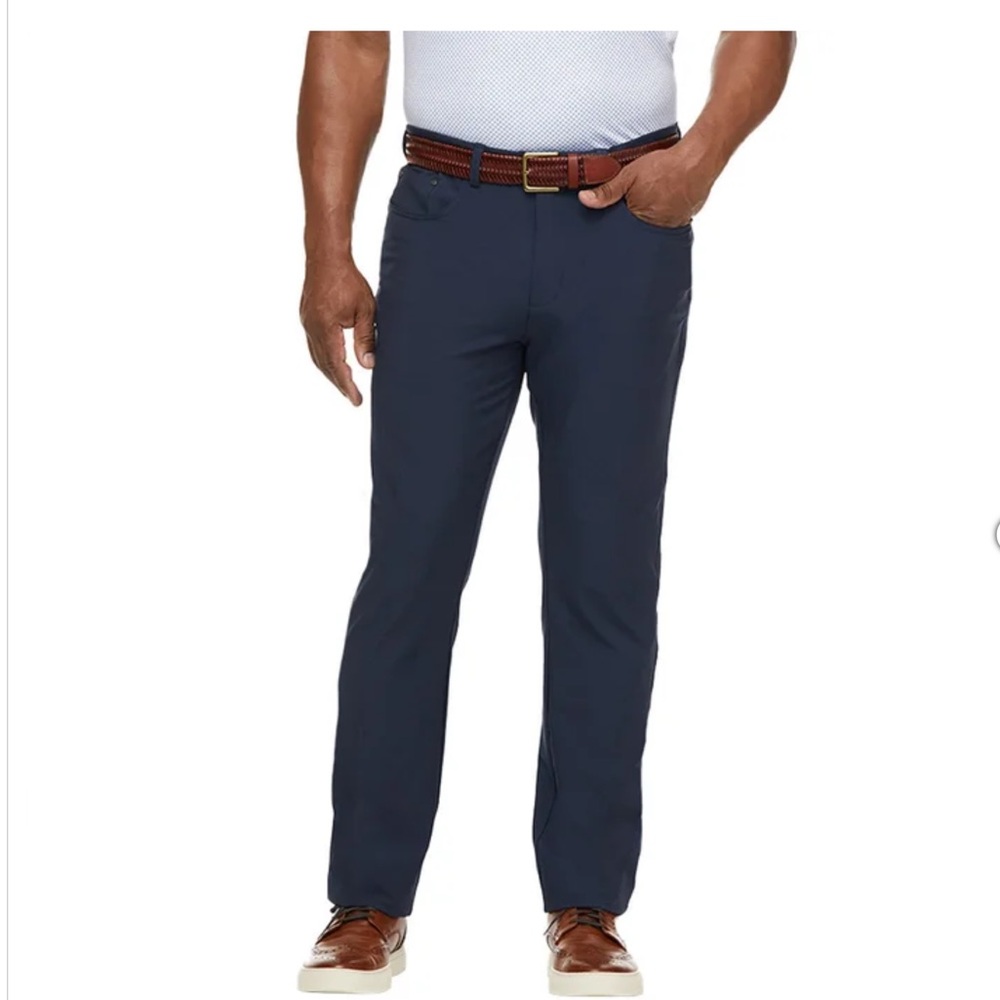 EUC! Greg Norman Men's Navy Blue 5 Pocket Travel Pant size 38 x 30